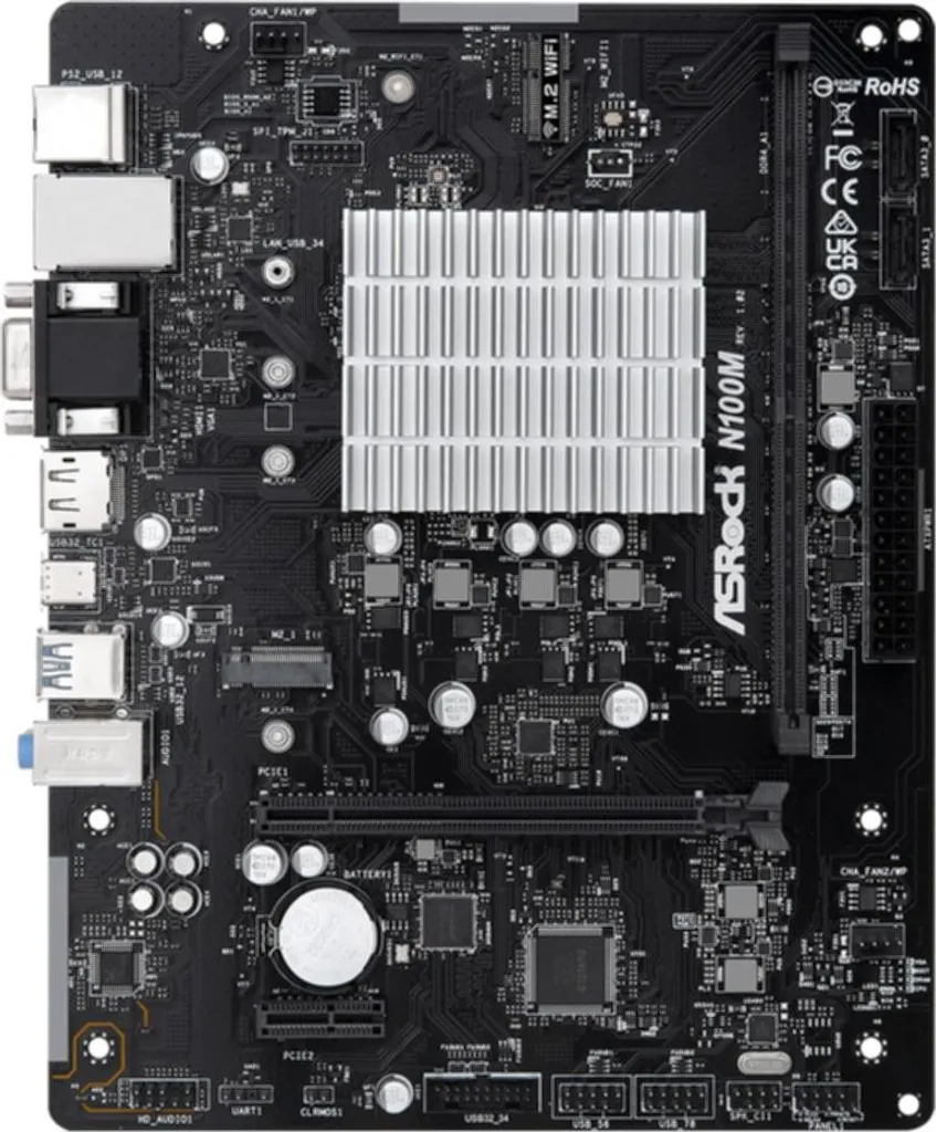 Carte mère ASROCK N100M micro ATX, idéale pour serveur NAS domestique