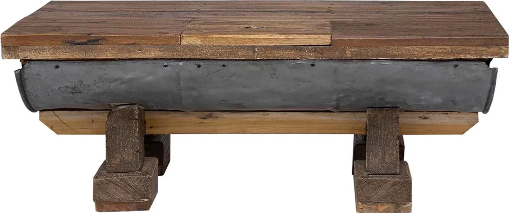 Table Basse en Bois Finition Naturelle 90x50 cm Robuste et Durable