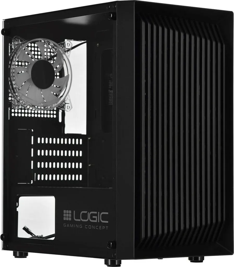 Logic Atos ARGB Boîtier PC Micro-ATX Mini Tour USB 3.0 Châssis Noir - 2