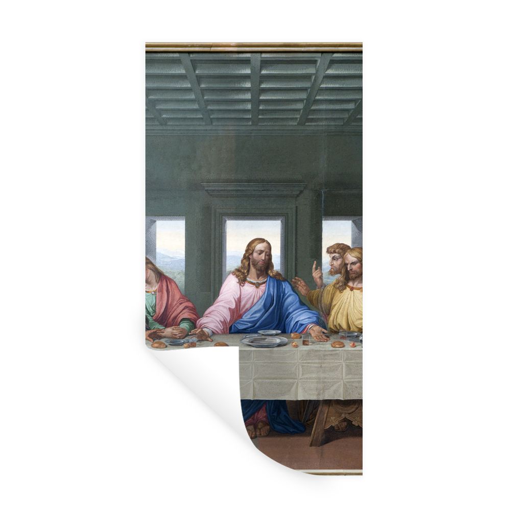 MuchoWow Wandtattoo Wandsticker Wandaufkleber Das letzte Abendmahl - Leonardo da Vinci 60x120 cm Selbstklebend und Repositionierbar - Selbstklebe...