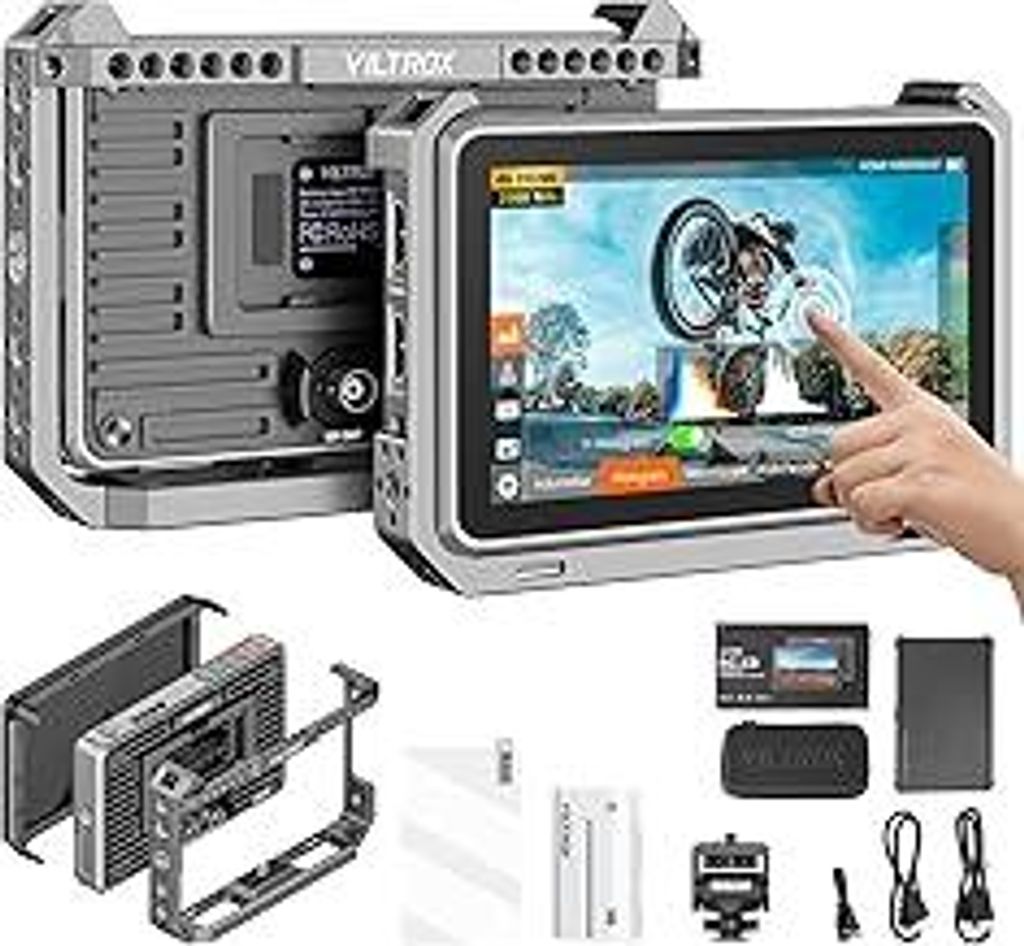 VILTROX DC-X3 DCX3 Rig Cage Kit Kamera Field Monitor Touchscreen 2000Nit 6 Zoll 4K HDMI Camera Monitor mit Akku Full HD 1920x1080 IPS 3D LUT mit So...