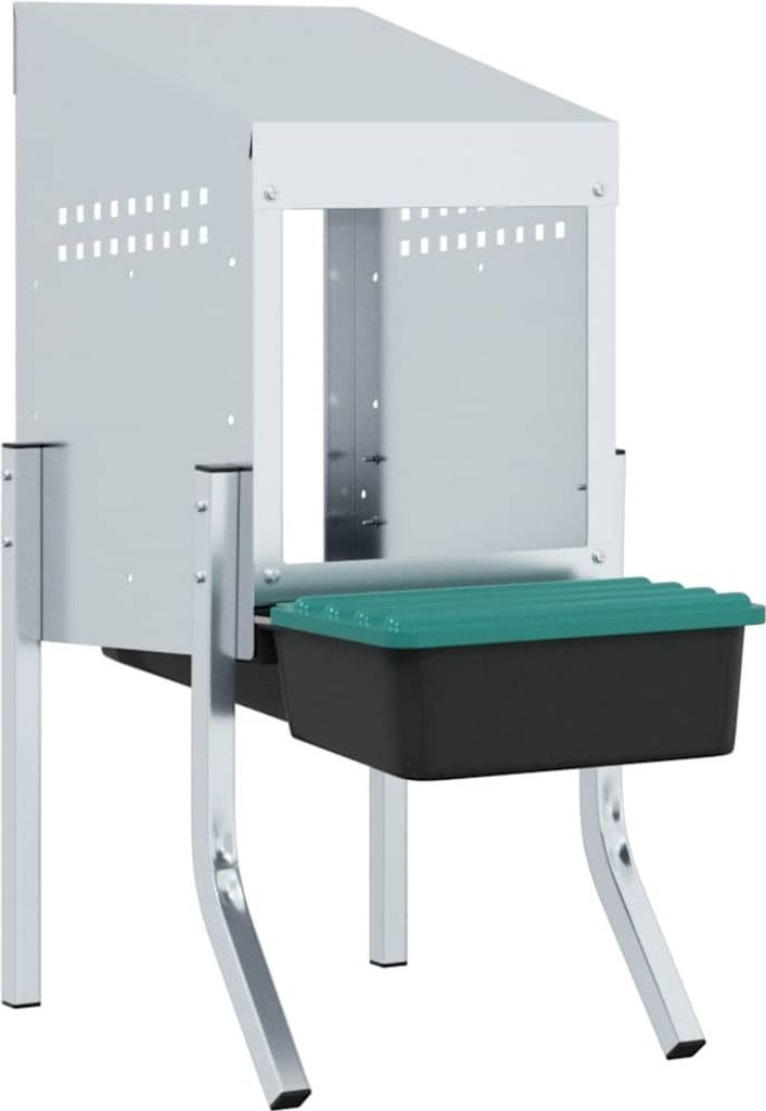 vidaXL Hühner-Nistkasten 1 Abteil mit Beinen Verzinkter Stahl