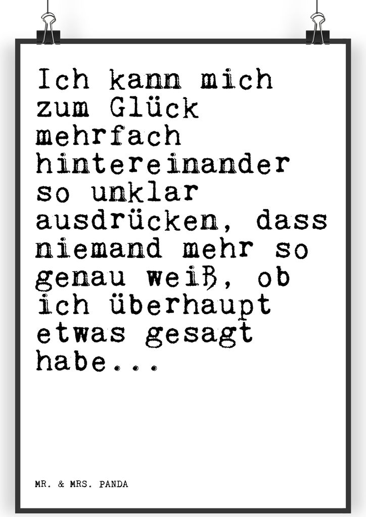 Mr. & Mrs. Panda Bild Ich kann mich zum... DIN A4 - Weiß - Geschenk, Plakat, Kollegin, Spruch Sprüche Weisheiten Zitate Lustig Weisheit Worte, Wa...