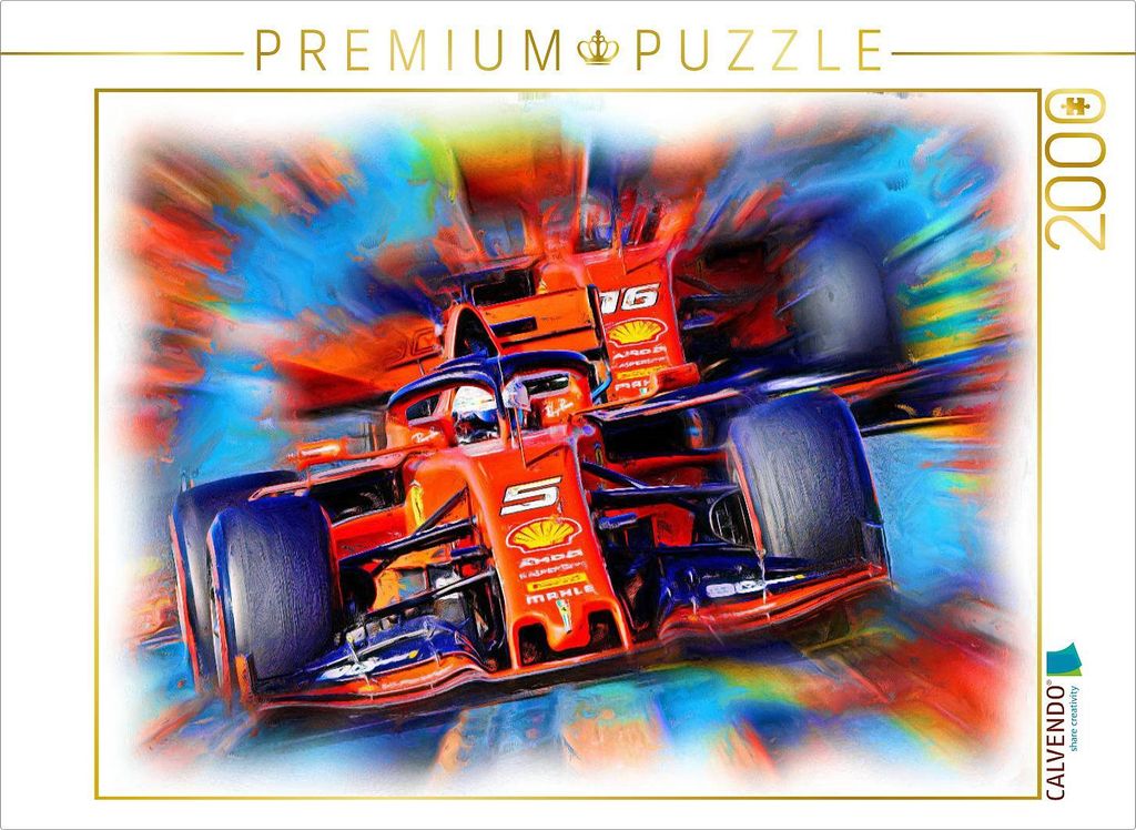 CALVENDO Puzzle Sebastian Vettel und sein Teamkollege Charles Leclerc 2000 Teile Puzzle quer | 2000 Teile Lege-Größe 90x67cm Foto-Puzzle für gl...