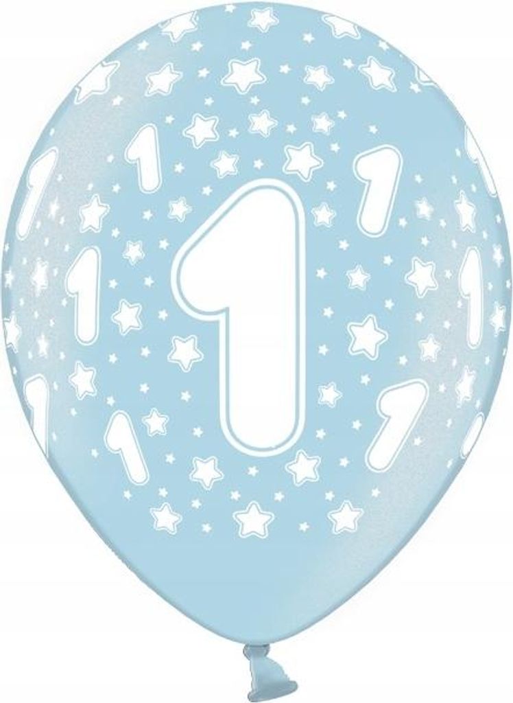 BALLONDRUCK "1" Blau B156 (5er Set)