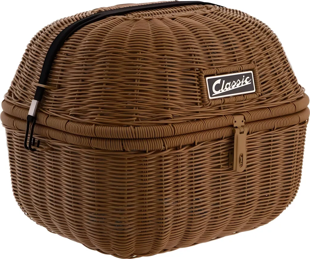 Panier à bagages rigide brun pour scooter : transportez tout en style