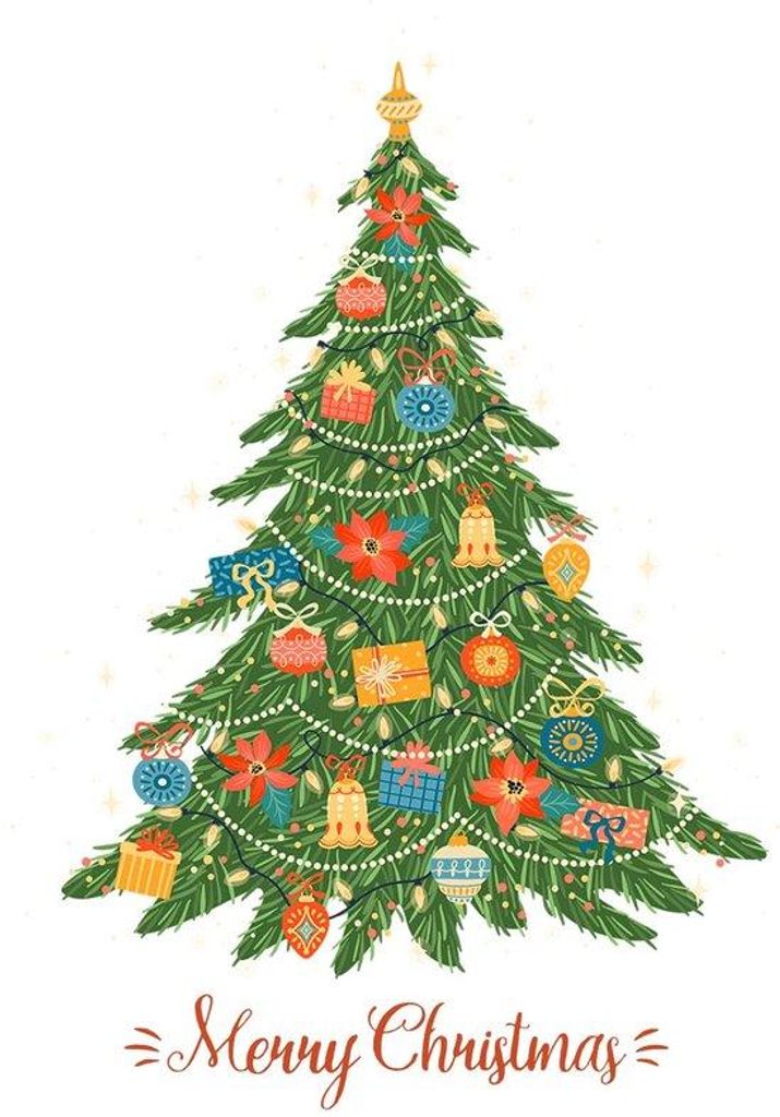 Weihnachtsbaum Aufkleber 65x45cm selbstklebend