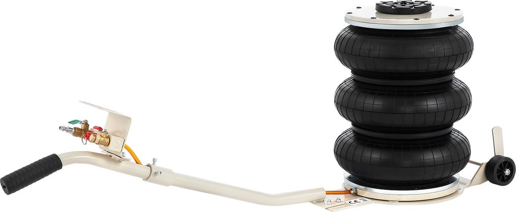SucceBuy Pneumatischer Wagenheber 5 Tonnen (11.023 lbs), Dreifach-Staubsack, aufblasbarer Autoheber, Hubhöhe 6,5-16 Zoll, schnelles Anheben