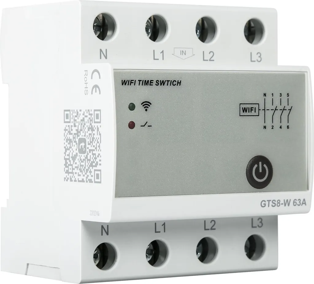 Programmateur WiFi 63A GTS8-W Intelligent 4 Pôles Contrôle Tuya 220V