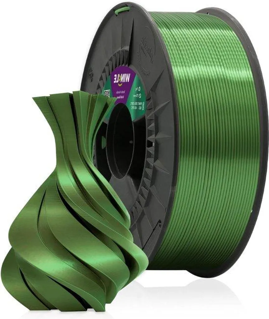 Filament PLA Soyeux Vert 1.75mm 1kg : Finition Brillante et Souple