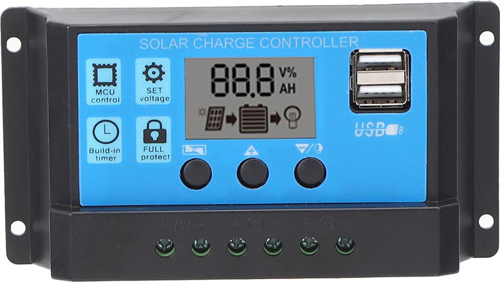Solar-Laderegler LCD Dual USB PWM Cell Panel Regler mit Last automatische Identifizierung 12V 24V30A