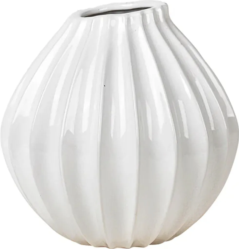 Vase Wide M Broste Copenhagen Céramique Artisanale Ivoire 20cm Haut