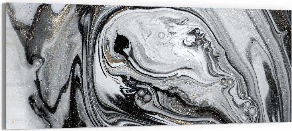 DEQORI Glasbild Echtglas 150x60 cm 'Aufwendiger Marmordekor' Wandbild Bild modern Deko