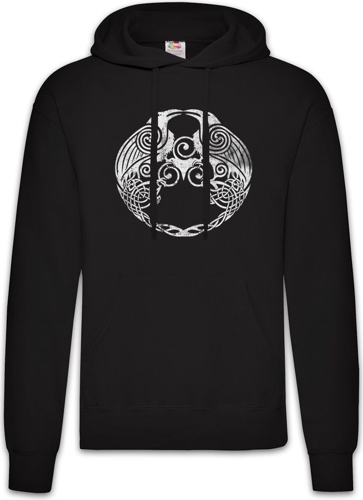 Urban Backwoods Hugin And Munin II, Herren Hoodie, Farbe: Schwarz, Größe: 5XL