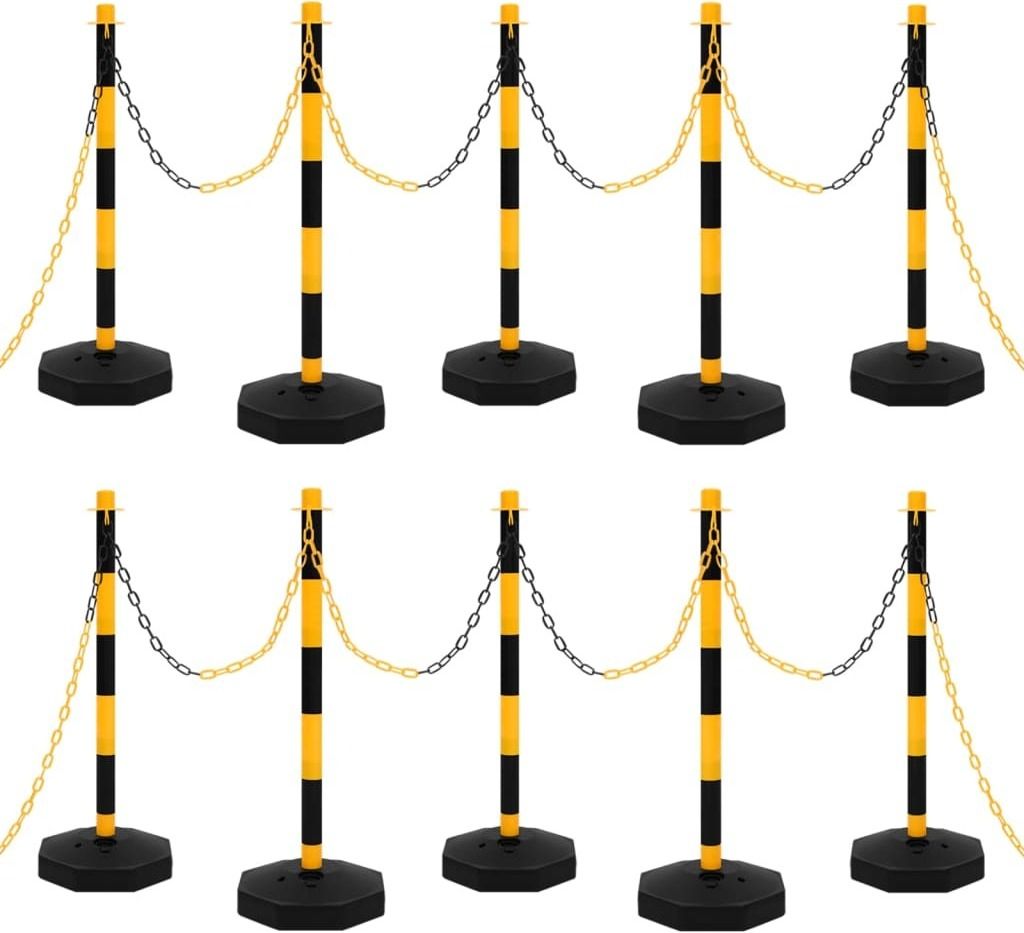 Maison Exclusive Kettenpfosten-Set mit 10 m Kunststoffkette
