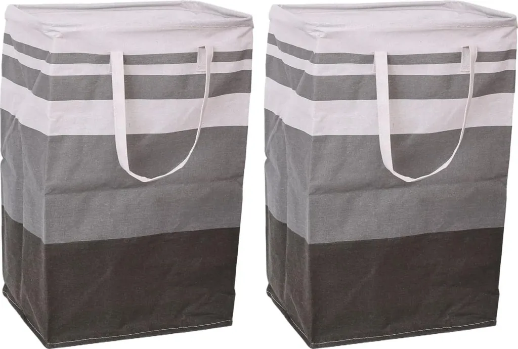 Panier à linge pliable poignées renforcées 2 pièces coloris sobre tri