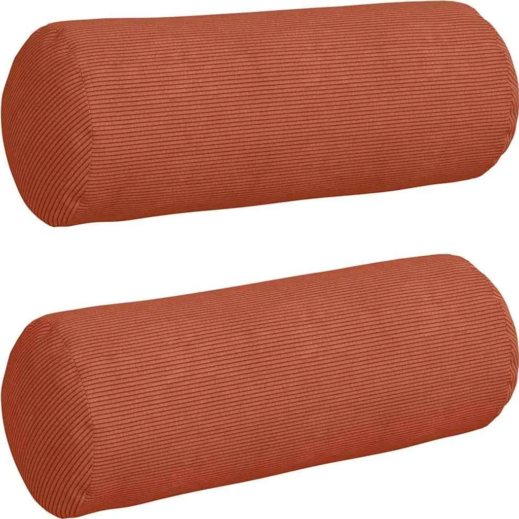 2 Cuscini Cilindrici Rosso Arancio vidaXL Ø 25 x 70 cm a Costine