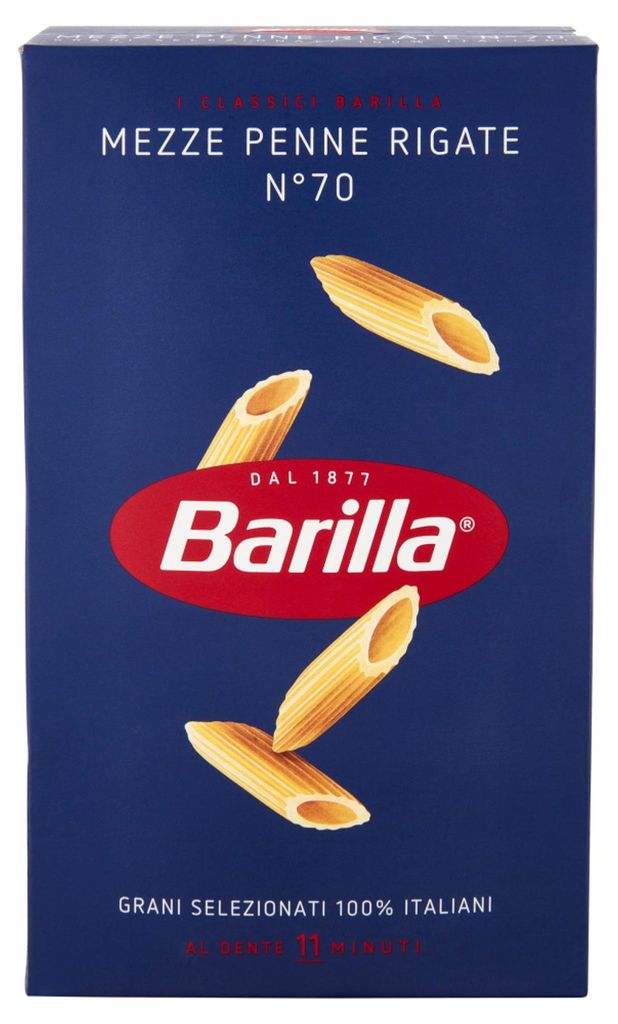 Pâtes Mezze Penne Rigate, n°70, 500 g, Barilla Image du produit 