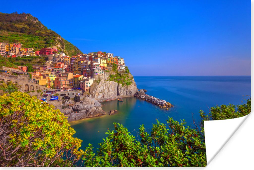 MuchoWow Poster Blauer Himmel über Cinque Terre 120x80 cm - Bilder