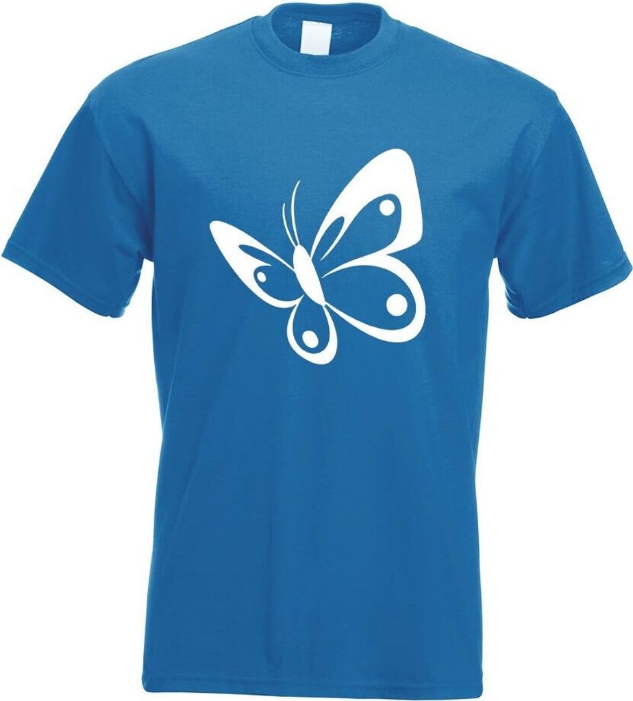 Kiwistar - T-Shirt - royal - Schmetterling Motiv 3 Motiv Bedruckt Funshirt Design Print - mit Motiv Bedruckt - Funshirt Design - Sport - Freizeit -...