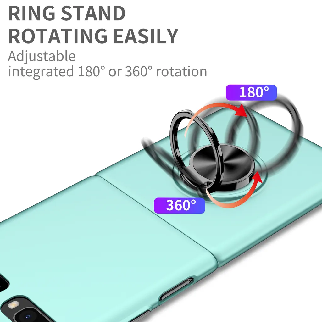 Offerta Cover Galaxy Z Flip 5G Blu con Anello - Sottile e Resistente - 5