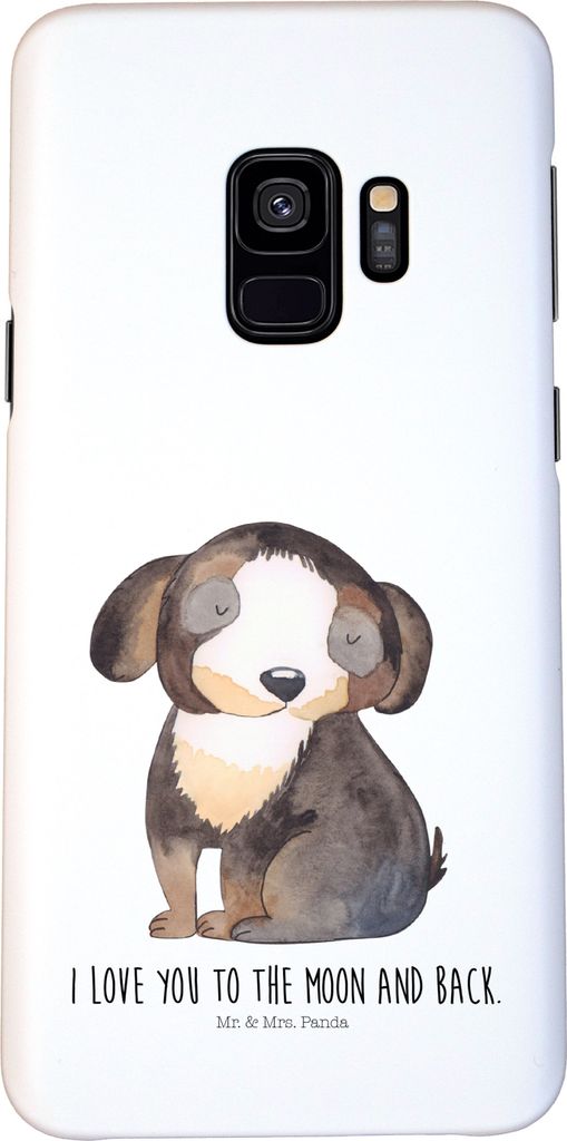 Mr. & Mrs. Panda Samsung Galaxy S9 Handyhülle Hund Entspannen - Weiß - Geschenk, Smartphone Hülle, Handy Schutzhülle, Liebe, Cover, Süß, Ents...