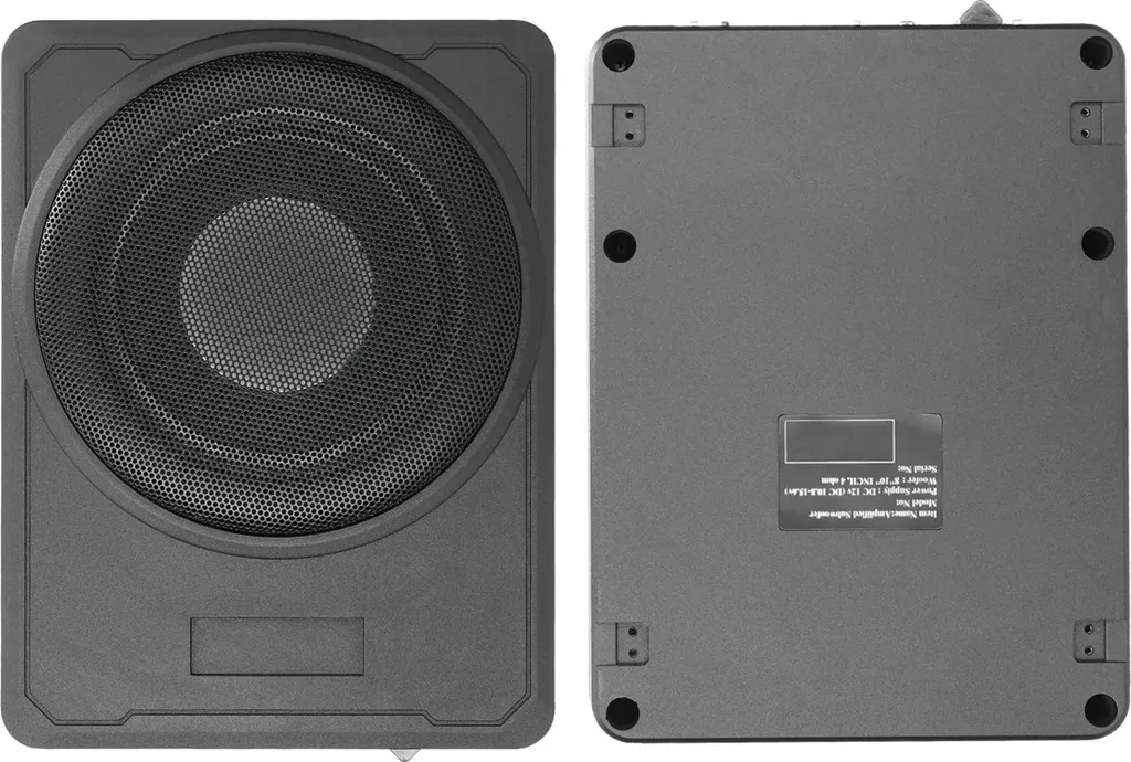 Subwoofer Attivo 12V 800W per Auto - Cassa Chiusa 23cm Slim Alluminio - 7