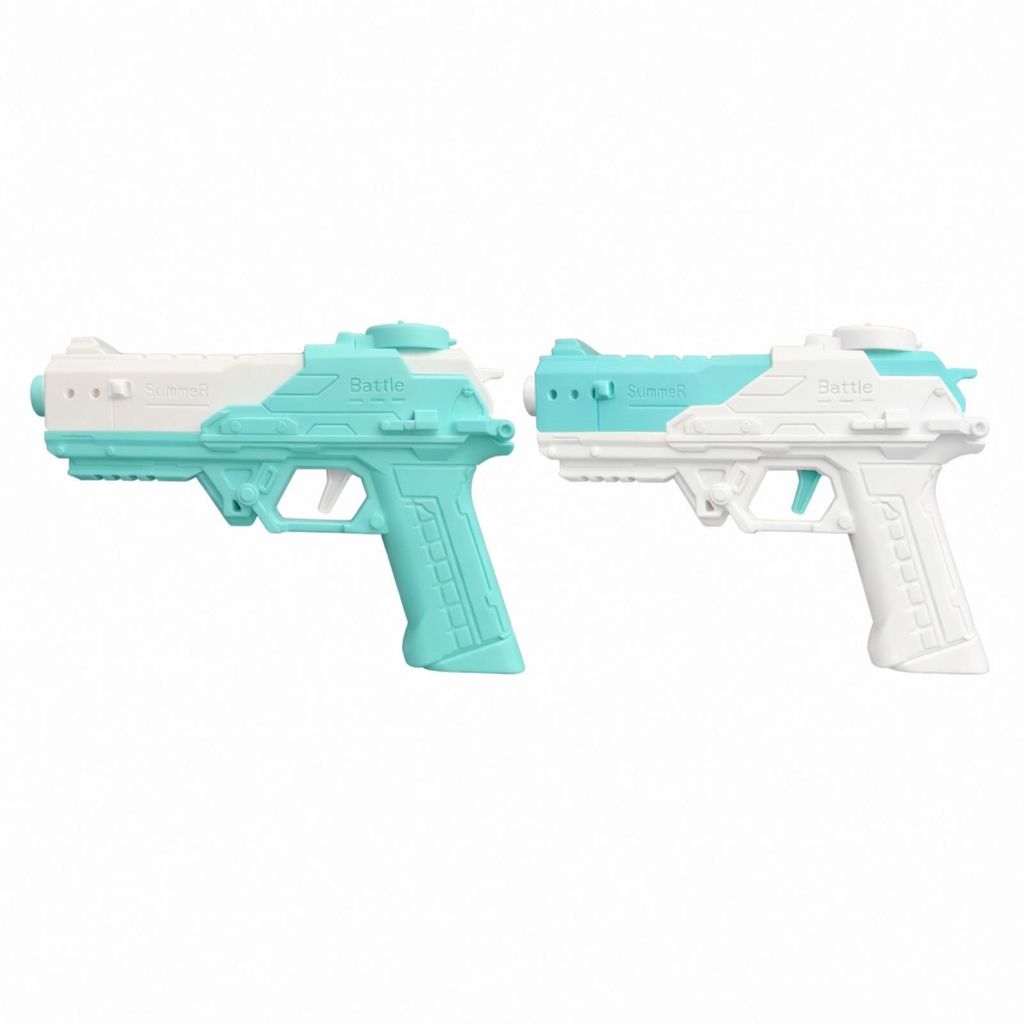 2er Set Elektrische Wasserpistole Türkis Weiß 60 ml Tank Batteriebetrieben Spritzpistole Automatische Wasser Pistole