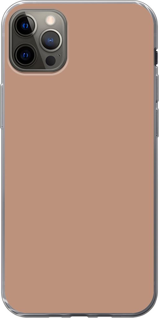 MuchoWow Handyhülle Schutzhülle Hülle für Telefoonhoesje iPhone 13 Pro Max Beige - Farbe - Rosa Silikon Softcase Handy Hülle - Mobiltelefon