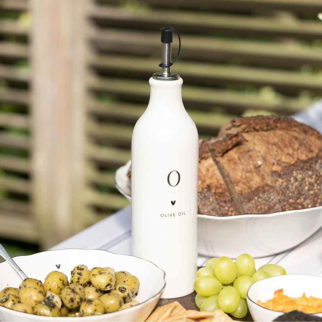 Ölspender Olive Oil mit schwarzem Herz H. 26cm Bastion Collections