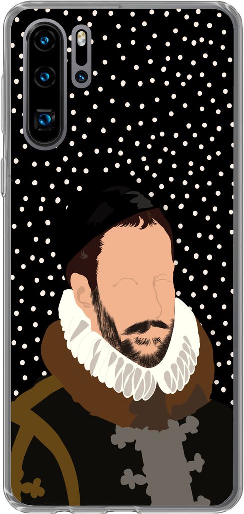 MuchoWow Handyhülle Schutzhülle Hülle für Telefoonhoesje Huawei P30 Pro Alte Meister - Wilhelm von Oranien - Dots - Schwarz Silikon Softcase ...