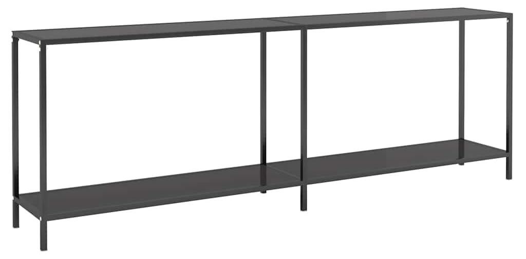 vidaXL Konsolentisch Schwarz 220x35x75,5 cm Hartglas Produktbild 