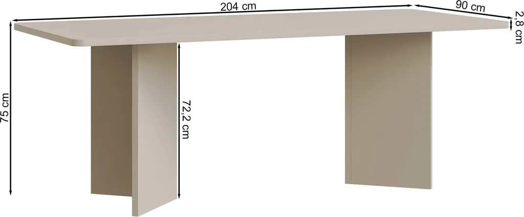 Table à manger Selsey Qubeo 204 cm robuste et sécurisée angles doux - 3