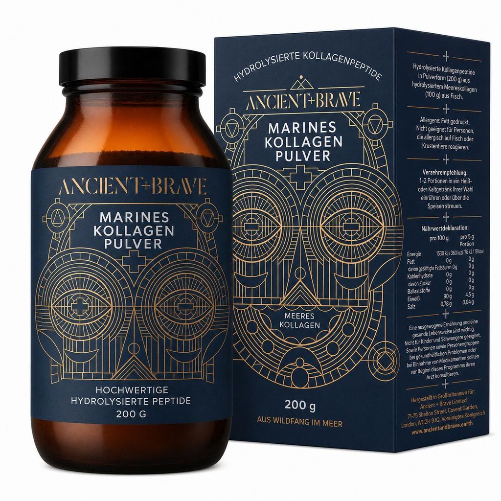 Ancient + Brave Wild Collagen Pulver 200 g – Marines Kollagenhydrolisat aus Wildfang (Fisch) – Proteinquelle - 100% hydrolysiertes Kollagenpeptid