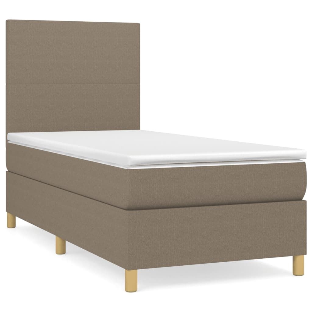 Boxspringbett mit Matratze Taupe 100x200 cm Stoff Produktbild 