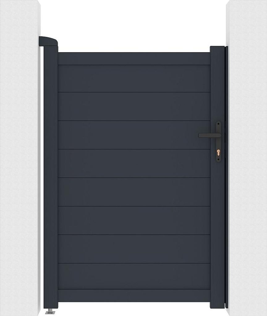 Massives Weichenportal aus anthrazitfarbenem Aluminium - B 103 x H 150 cm - NAZARIO