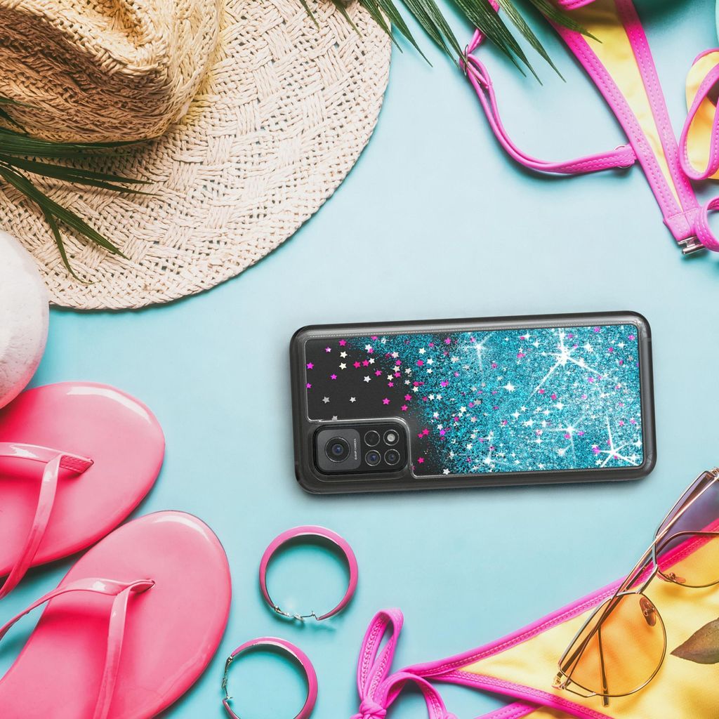 EAZY CASE - Glitzer Hülle kompatibel mit Xiaomi Mi 10T 5G / Mi 10T Pro 5G Glitzer Schutzhülle, Soft Case, Backcover Transparent mit Motiv