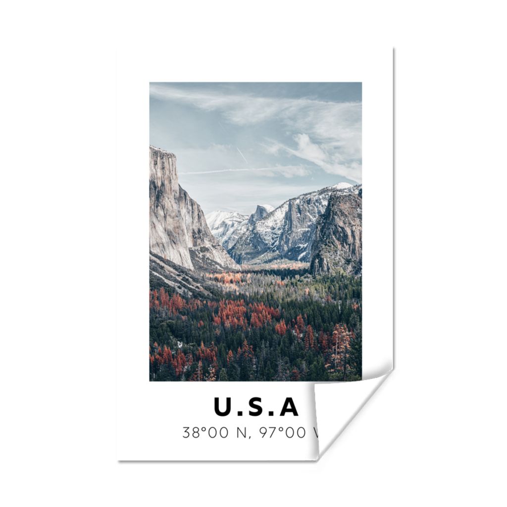 MuchoWow Poster Yosemite - Amerika - Wyoming 40x60 cm - Plakate für die Wand - Poster Babyzimmer