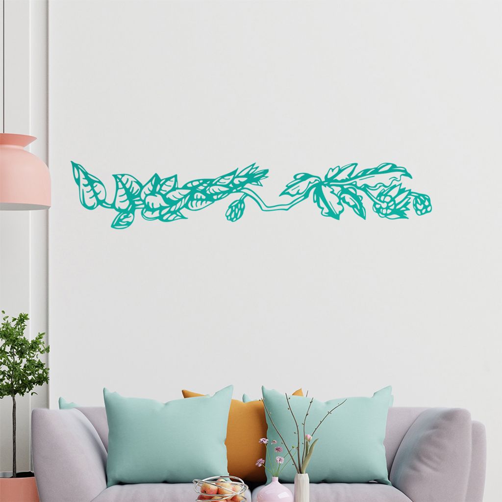 Blätter - Ranken Wandtattoo in 6 Größen - Wandaufkleber Wall Sticker - Dekoration, Küche, Wohnzimmer, Schlafzimmer, Badezimmer