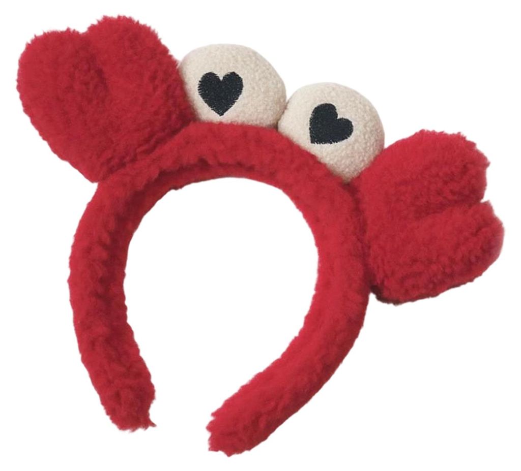 Damen-Haarreif aus weichem Lammsamt in Krabbenform, dick gepolstert und flauschig, rutschfest, mit Zahndesign, ideal zum Schminken, Gesichtwaschen ...