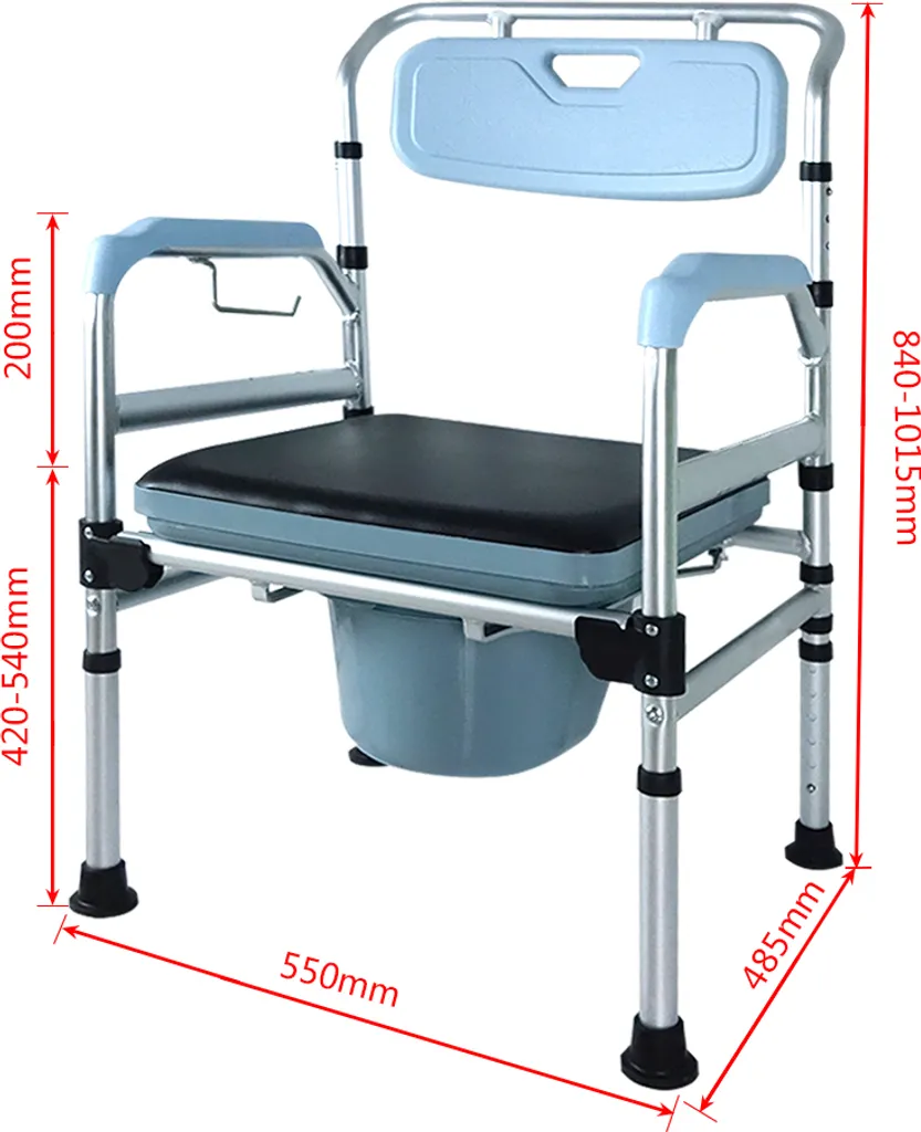 Solution Mobilité : Chaise de Nuit Réglable pour Éviter les Chutes WC - 4