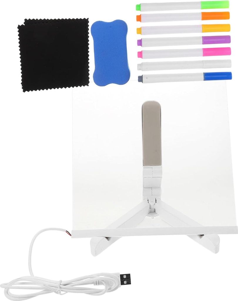 1 Set Acryl Trocken Abwischbare Notiztafel Mit Licht, Beleuchtete, Trocken Abwischbare Tafel Mit St?nder, Leuchtende Memo-led-buchstaben-nachrichte...
