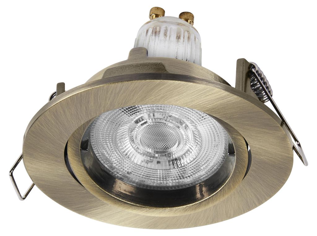 OSRAM Spot Set Twistlock LED Einbaustrahler Flexibel Messing, 2,6W 2700K Warmweiß, Aluminium, Twistlock-System