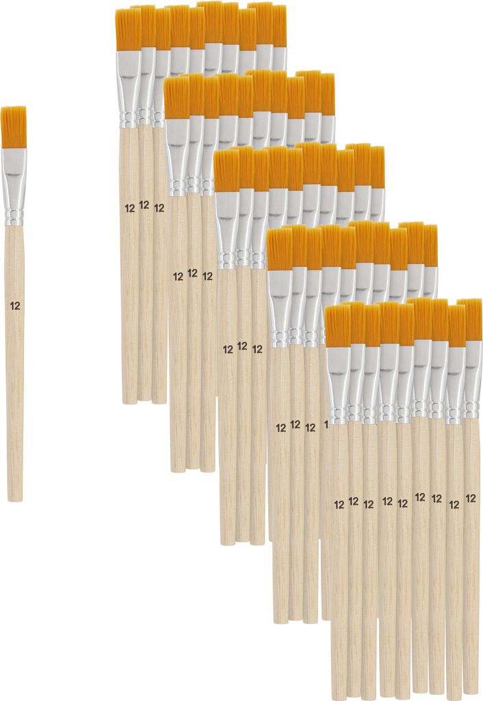VBS XXL Flachpinsel Synthetikhaar "Größe 12", 50 Stück