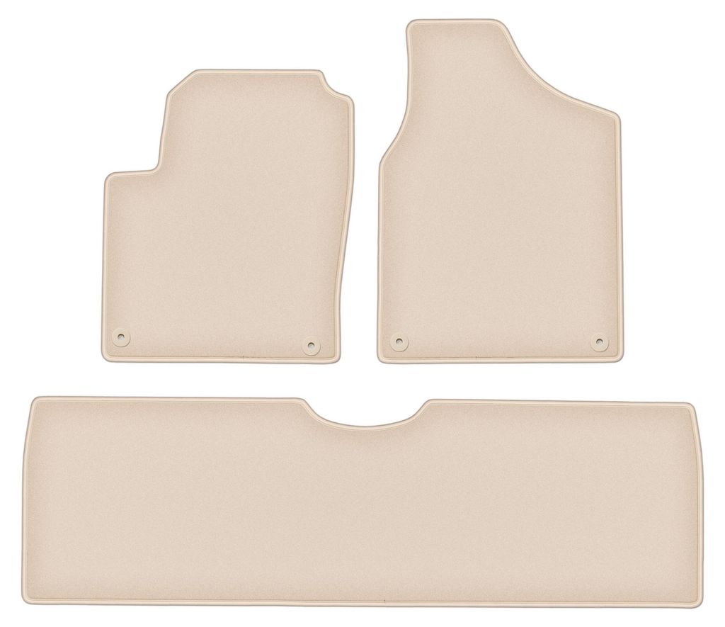 DURBAN Beige Velours-Fußmatten-Set für Seat Alhambra I Minivan (1995-2010)