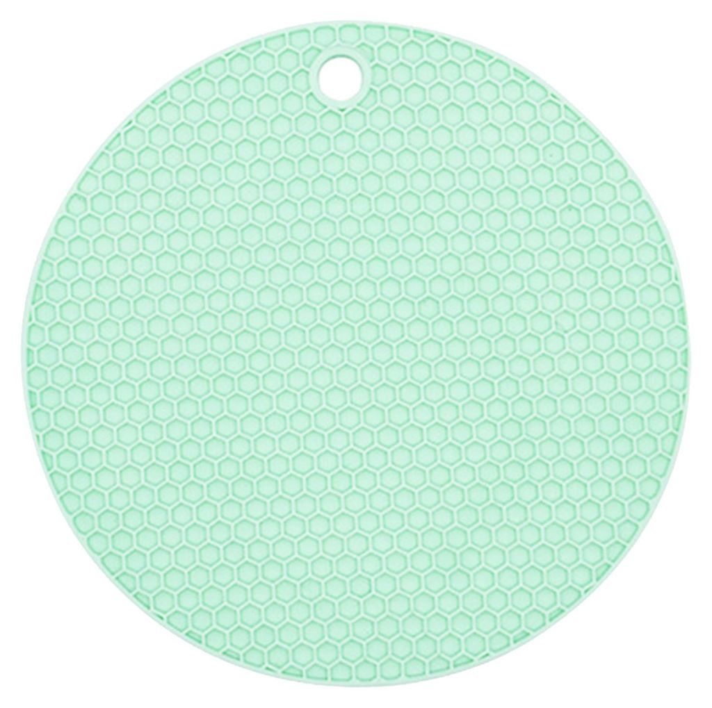 Rundes Tischset aus Gummi, ungiftig, verhindert Verrutschen, hitzebeständig, waschbar, Tisch-Isolierunterlage für Tassen, Schüssel, Grün, 14,5 cm