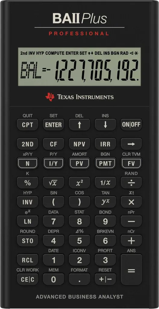 Texas Instruments BA II Plus Pro Calcolatrice Finanziaria Metallo