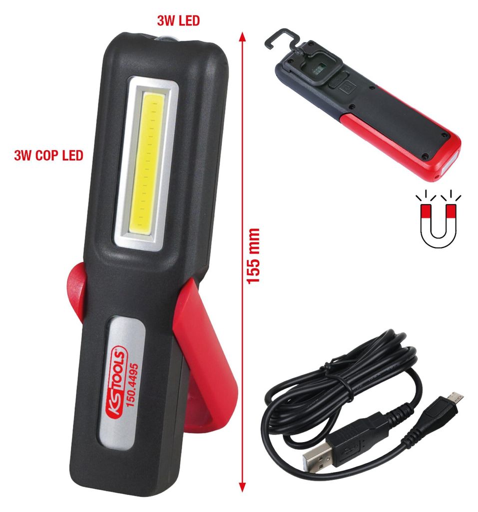 KS Tools 150.4495, linterna, color , rojo, fabricada en Imagen del producto 