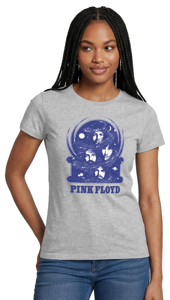 Spreadshirt Pink Floyd Logo Und Band Frauen T-Shirt, XL, Grau meliert