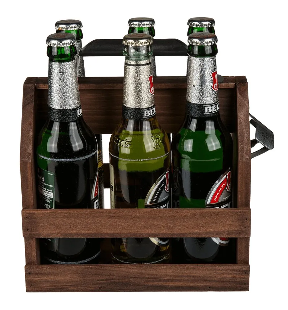 Portabottiglie Legno Chiaro con Apribottiglie Metallo - Stile Nordico - 4